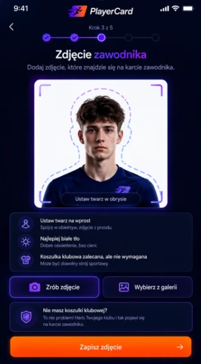 PlayerCard — dodawanie zdjęcia zawodnika